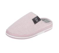 Pantuflas de lino de suela gruesa para mujer, pantuflas de algodón con puntera cubierta, antideslizantes, cálidas, acogedoras, ligeras, para interiores, suaves y esponjosas, deslizadores clásicos