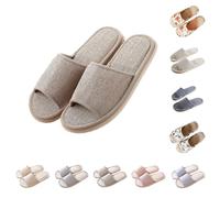 Pantuflas de lino para mujer, zapatillas transpirables para hombre, zapatillas suaves, antideslizantes, para casa, zapatillas de lino, pantuflas ligeras, zapatillas de hotel, zapatillas de invitados