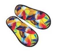 Pantuflas de loro de acuarela para mujeres y hombres, diseño de pájaro tropical, antideslizantes, para interiores, cómodas, mullidas, de espuma viscoelástica, para dormitorio, zapatos de viaje