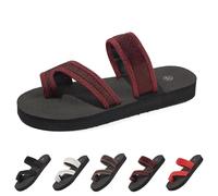 Pantuflas de malla trenzada para mujer, planas, colores lisos, para vacaciones, al aire libre, playa, caminar, camping, senderismo, viajes, compras, transpirables, cómodas, vino, 38.5 EU