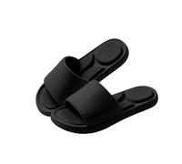 Pantuflas de masaje con correa ajustable para hombres y mujeres, plantilla texturizada, puntera abierta, sandalias ligeras e informales para casa y jardín, Black, 41.5 EU