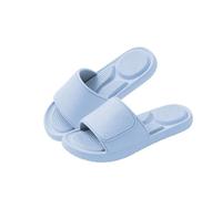 Pantuflas de masaje con correa ajustable para hombres y mujeres, plantilla texturizada, puntera abierta, sandalias ligeras e informales para casa y jardín, azul claro, 40.5 EU