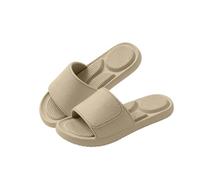 Pantuflas de masaje con correa ajustable para hombres y mujeres, plantilla texturizada, puntera abierta, sandalias ligeras e informales para casa y jardín, Khaki, 41.5 EU