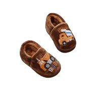 Pantuflas de masaje para niños, para invierno, cálidas, para interiores y exteriores, suela suave, antideslizantes, para el hogar, café, 10 UK Child