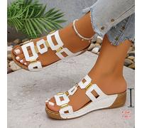 Pantuflas de mujer modernas, ligeras, casuales, de punta cuadrada, con hebilla larga, cómodas y para viajes, vacaciones, hogar y uso al , pantuflas multiusos, calzado de mujer