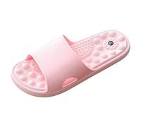 Pantuflas de mujer mullidas, pantuflas de fieltro para mujer, lana para mujer, zapatos de un solo color, antideslizantes, masaje de pies, pantuflas para el hogar, baño, plataforma, pantuflas, Rosa