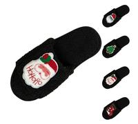 Pantuflas de Navidad para mujer, pantuflas de Navidad para mujer, diseño de Papá Noel, deslizadores gruesos y suaves para invierno, cálidas, para dormitorio, para otoño, mullidas, para interiores, Red