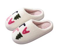 Pantuflas de Navidad para mujeres y hombres, ligeras, de espuma viscoelástica, esponjosas, cálidas, acogedoras, con cojín mullido, para interiores y exteriores, para otoño, invierno, regalos de