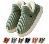 Pantuflas de nube para mujer y hombre, acogedoras y elegantes, para invierno, acogedoras, para el hogar, cómodas, de invierno, informales, para el hogar, cálidas, antideslizantes, para el hogar, Green