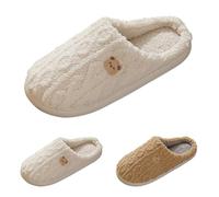 Pantuflas de oso para mujer, pantuflas de felpa para mujer, pantuflas de dormitorio acogedoras, zapatos de oveja alpina, pantuflas de espuma viscoelástica, suela suave, zapatos de casa para interiores