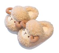 Pantuflas de peluche para bebé y niña, cálidas, para invierno, para casa, para interiores, cálidas, de felpa, informales, suaves, cómodas, caqui, 34 EU