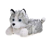Pantuflas de perro Husky para hombre y mujer, diseño de animal de invierno, talla del Reino Unido, color gris claro, gris claro, 39.5/42.5 EU