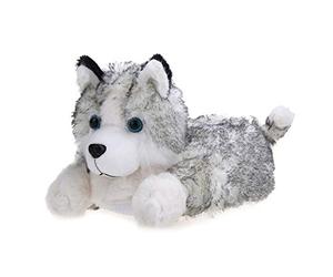 Pantuflas de perro Husky para hombre y mujer, diseño de animal de invierno, talla del Reino Unido, color gris claro, gris claro, 39.5/42.5 EU