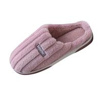 Pantuflas de piel para mujer, para primavera, otoño e invierno, no cálidas, de algodón, color liso, para mujer, Purple, 37.5 EU