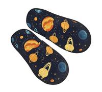 Pantuflas de planeta del espacio exterior para mujeres y hombres, con sistema solar, antideslizantes, para interiores, cómodas, mullidas, de espuma viscoelástica, para dormitorio, zapatos de viaje