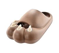 Pantuflas de plástico antideslizantes para hombre, con diseño de garras clásicas, con puntera de gorra, parte inferior gruesa, extra anchas, transpirables, ligeras, de verano, Brown, 41 1/3 EU