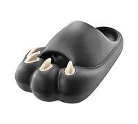 Pantuflas de plástico antideslizantes para hombre, con diseño de garras clásicas, con puntera de gorra, parte inferior gruesa, extra anchas, transpirables, ligeras, de verano, Black, 39 2/3 EU