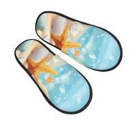 Pantuflas de playa con conchas marinas para mujeres y hombres, antideslizantes, para interiores, cómodas, mullidas, de espuma viscoelástica, para dormitorio, viajes, multicolor, 8/11 UK Men/ 9.5/11.5
