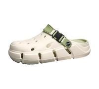 Pantuflas de playa para hombre, cómodas deslizantes, transpirables, perforadas, para uso al aire libre y comodidad, con diseño de plantilla de apoyo, sandalias sin cordones, Green, 42 1/3 EU
