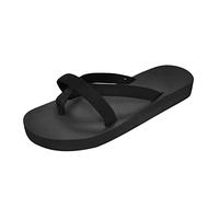 Pantuflas de tacón de cuña de ajuste ancho para mujer, pantuflas de plataforma para mujer, talla 6, toboganes de piscina, puntera cuadrada, puntera abierta, correa en T, pantuflas de masaje