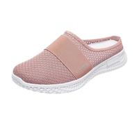 Pantuflas de tela para mujer, de malla de verano, transpirables, ligeras, de un solo color, suela suave, antideslizantes, cómodas, para interiores y exteriores, 36-42, Rosa., 41 EU