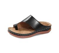 Pantuflas de verano 2026 para mujer con diseño de puntera perfectas para la playa y salidas informales, con cómoda plantilla de masaje para todo el día, Black, 38 EU