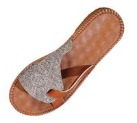 Pantuflas de verano cómodas para mujer, pantuflas de piel abiertas, zapatillas de boca de pescado, ligeras, informales, con punta abierta, transpirables, suaves, antideslizantes, cómodas, gris, 40 EU