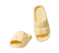 Pantuflas de verano cómodas zapatillas de baño para hombre y mujer, antideslizantes, ligeras, suaves, transpirables, pantuflas de baño anchas, pantuflas anchas, tallas grandes, amarillo, 40 EU