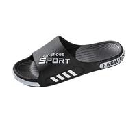 Pantuflas de verano para hombre, para exteriores, interiores y baños, cómodas, unisex, para uso informal Zapatillas Deportes Hombre Balonmano (Black, 49)