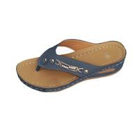 Pantuflas de verano para mujer, con puntera de clip, multicolor, cómodas, con cadena, decoradas, con calefacción, para mujer, Blue, 38.5 EU