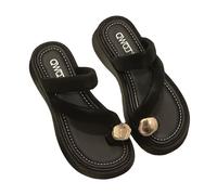 Pantuflas de verano para mujer, con soporte de arco, mullidas, cómodas, antideslizantes, térmicas, para invierno, para el hogar, interiores, fascitis plantar, pantuflas, Black, 38/36 EU