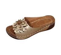 Pantuflas de verano para mujer, sandalias de playa y sandalias de piscina para mujer, sandalias para mujer, sandalias para mujer, sandalias para mujer, sandalias de verano para mujer, Gold, 40 EU