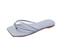 Pantuflas de verano para mujer, talla 6, con una sola correa, informales, parte inferior plana, correa fina, puntera abierta, para salidas de verano, Blue, 39.5/36 EU