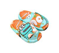 Pantuflas de verano para niños y niñas, no para baño, de secado rápido, lindas pantuflas de dinosaurio, sandalias para niños pequeños, talla 9, Green, 31 EU