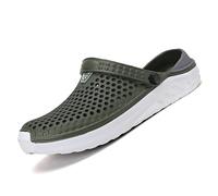 Pantuflas de verano transpirables para hombre, cómodas deslizantes, informales, unisex, para exteriores, lluvia, cómodas, diseño hueco, sandalias sin cordones, Green, 40 2/3 EU