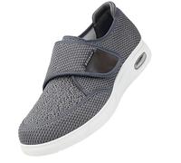 Pantuflas DiabéTicas para Hombres,Scarpe Uomo Extra Larghe Casual Sneaker per Piedi Sensibili Regolabili con Chiusura a Strappo.Grey,41