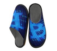 Pantuflas digitales con patrón de Bitcoin para mujer, suaves y cálidas, con espuma viscoelástica acogedora, antideslizantes, resistentes al agua, para interiores y exteriores, pantuflas de felpa
