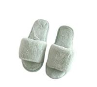 Pantuflas esponjosas de punta abierta para mujer, pantuflas suaves para el hogar, zapatos de interior de felpa acogedoras, deslizadores antideslizantes para exteriores, pantuflas antideslizantes de