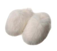 Pantuflas femeninas cálidas con forro polar para interior y exterior suela y puntera reforzadas (White-2, 39)