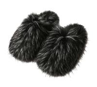 Pantuflas femeninas con forro polar para interior y exterior suela y puntera reforzadas (Black, 45) #5697