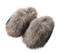 Pantuflas femeninas con forro polar para interior y exterior suela y puntera reforzadas (Grey, 43) #5714