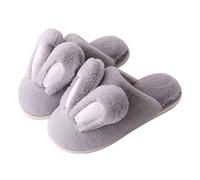 Pantuflas Hombre Invierno Oferta Zapatillas de Casa para Mujer 36-44 Lindas Zapatos Peluche Conejo (Gris, Adulto, 38, Números, Sistema tallas calzado EU, mediano)