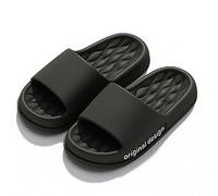 Pantuflas Hombre Verano Casa,Chanclas De Ducha Para Hombres Antideslizante, Almohada Chanclas Para Mujeres Y Hombres, Acolchado Grueso Suela Interior Abierto Dedo Del Pie Sandalias ( Color : Nero , Si