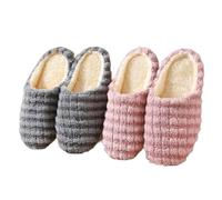 Pantuflas japonesas Kawaii para mujer, pantuflas para el hogar, suela suave, esponjosas, zapatos de madera, antideslizantes, silenciosos, a rayas, de espuma viscoelástica, para interiores y exteriores
