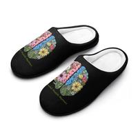 Pantuflas La Salud Mental Importa. Flores. Cerebro. Slippers | Pantuflas Cálidas Zapatillas De Casa Gruesa Para Viaje Hotel para el hogar