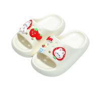 Pantuflas Ligeras para niñas con Estampados de conejitos Ideales para Verano Zapatillas Transpirables de Interior y Exterior para Uso Diario Playa y Deportes (White, 28 Little Child)
