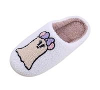 Pantuflas lindas con diseño fantasma de Halloween para mujer, zapatillas de invierno de espuma de memoria, zapatillas de hogar con suela gruesa, zapatillas cómodas para idea de regalo, sala