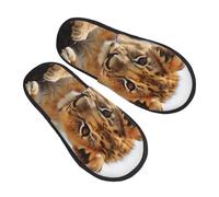 Pantuflas Lindo Animalito León Portátil Slippers Retro Zapatos De Algodón Para Hogar Unisex Otoño M