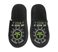 Pantuflas Los Dulces Sueños Están Hechos De Marihuana Suela De Goma Felpa Pantuflas Cálidos Slippers Para Unisex Otoño Invierno M