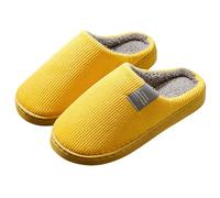 Pantuflas Mujer Calidez Invierno Otoño Suavidad Confort Doméstico Diario Parejas Relax Ternura Bienestar (Yellow, 37)